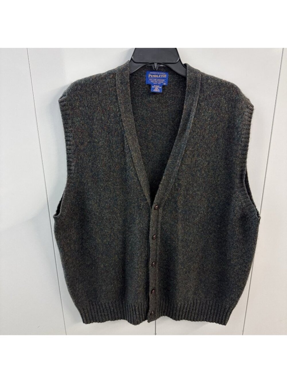 Vintage Pendleton Men’s Cardigan Vest Shetland Wool Size XL Excellent